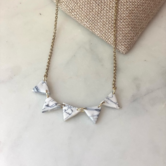 Handmade Polymer Clay Marble and gold chain necklace - Picture 5 of 6